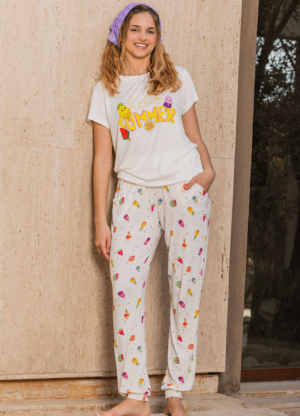 Hello Summer 🍉🍊🍍🍦بيجامة بنطلون