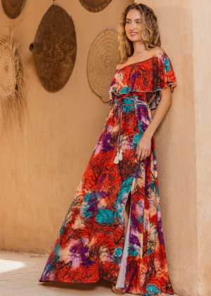 Floral off-shoulder dress