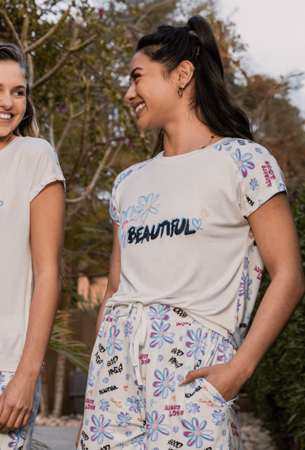 Beautiful flower بيجامة شورت