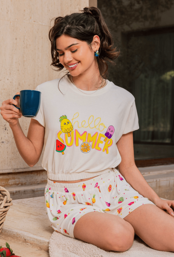 بيجامة شورت Hello Summer