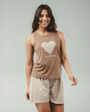 Women’s Vanilla pajamas Short ” Dark Beige “