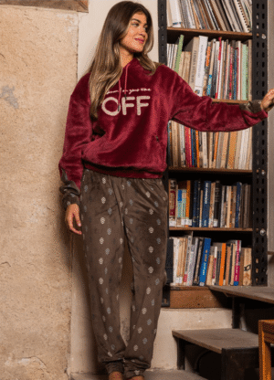 OFF Velvet Hoodie Set