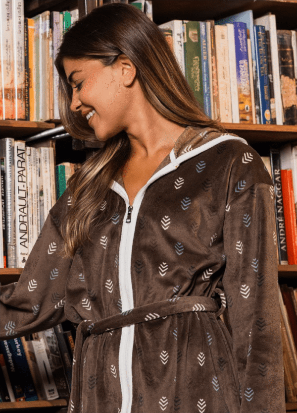 Printed Velvet Short Robe