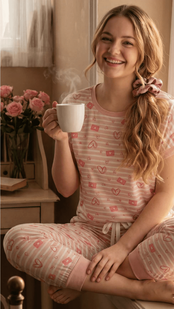 Pink Hearts 💌 Cotton Pajama - Image 2